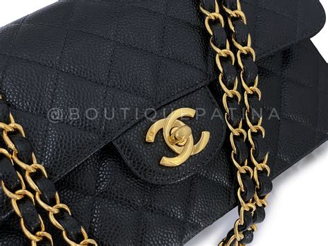 chanel pouch black caviar|Small Classic Handbag Grained Calfskin & Gold.